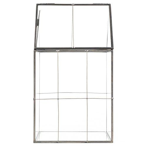 Deco Glass Geometric DIY Terrarium for Succulent & Air Plant- Hinged Roof Shaped for Indoor Gardening Decor- Create your own Flower, Fern, Moss Centerpiece (Large 5"x6"x11") - Holiday and Wedding Gift