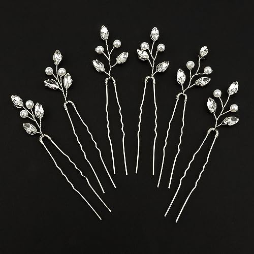 Silver Bride Hair Clips Wedding Barrettes Bridal Accessories