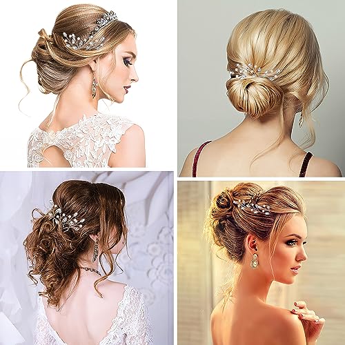 Silver Bride Hair Clips Wedding Barrettes Bridal Accessories