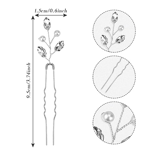 Silver Bride Hair Clips Wedding Barrettes Bridal Accessories