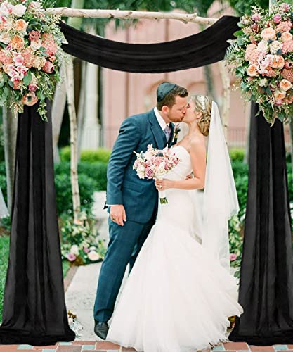 Black Chiffon Drapes for Wedding Arch Decoration Panels