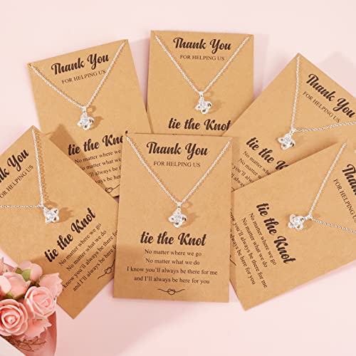 Bridesmaid Love Knot Necklaces - Set of 2-8