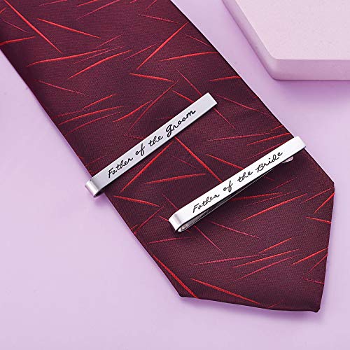Stainless Steel Wedding Tie Clip Set for Father