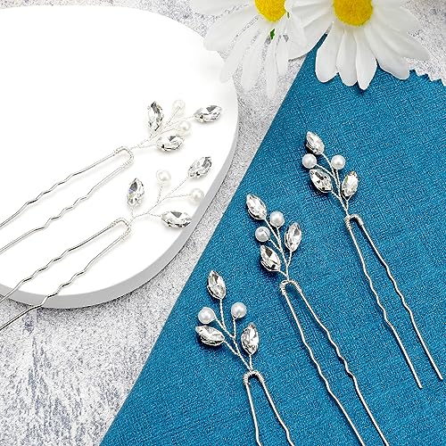 Silver Bride Hair Clips Wedding Barrettes Bridal Accessories