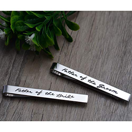 Stainless Steel Wedding Tie Clip Set for Father