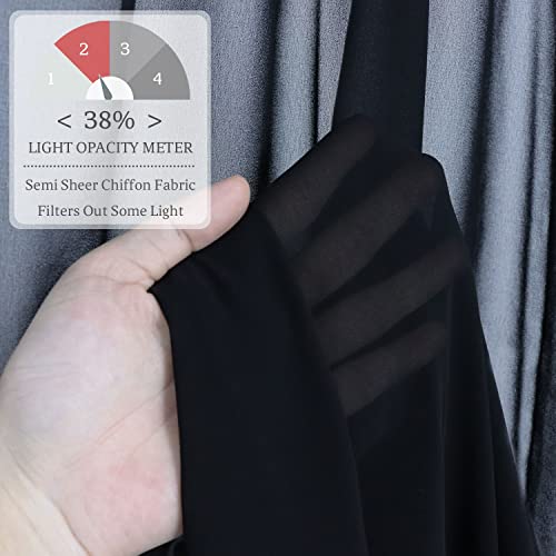 Black Chiffon Drapes for Wedding Arch Decoration Panels