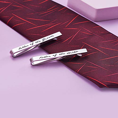 Stainless Steel Wedding Tie Clip Set for Father