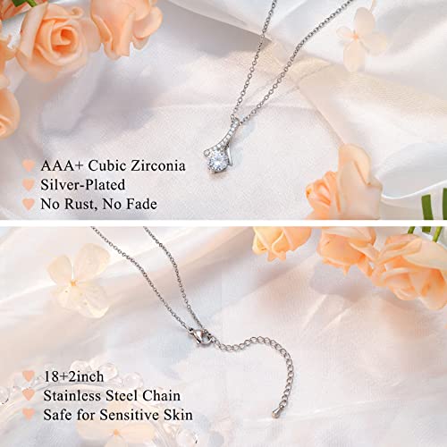 Dainty Silver Necklace for Mother of the Bride