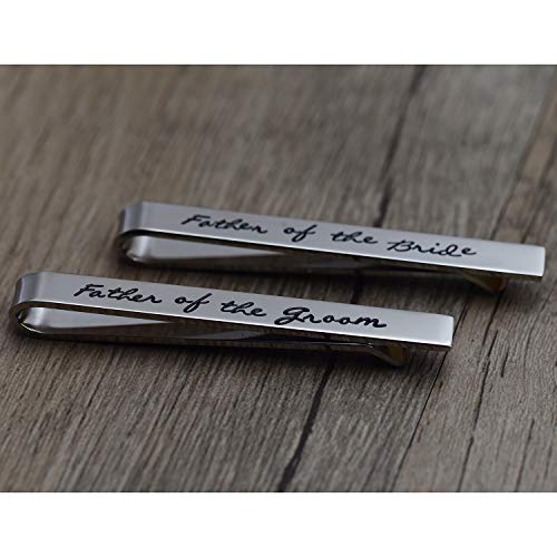 Stainless Steel Wedding Tie Clip Set for Father
