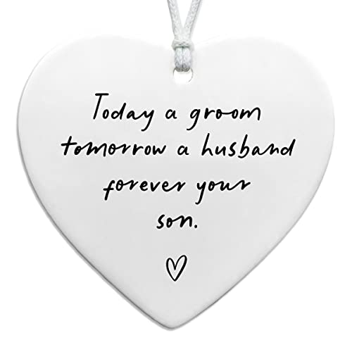 Groom's mother wedding day gift, heartfelt ceramic keepsake