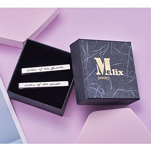Stainless Steel Wedding Tie Clip Set for Father