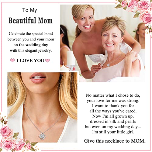 Mother of the Bride Love Knot Necklace Set