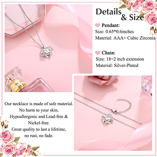 Mother of the Bride Love Knot Necklace Set