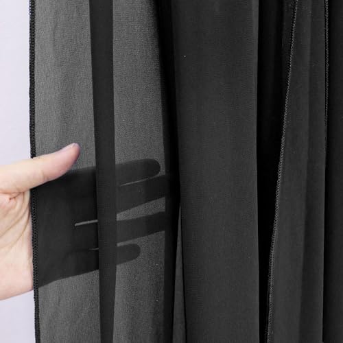 Black Sheer Chiffon Wedding Arch Draping Backdrop