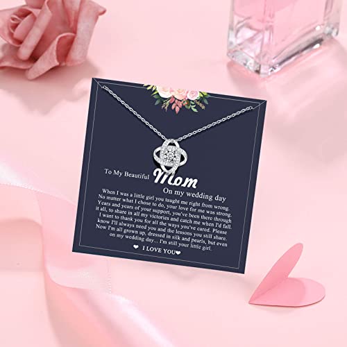 Mother of the Bride Love Knot Necklace Set