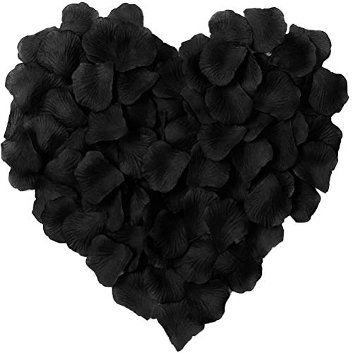 Black Artificial Silk Rose Petals Wedding Party Decoration