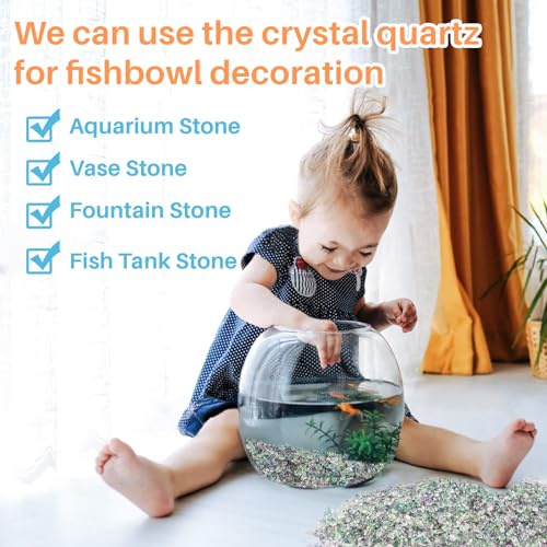Sukh Fluorite Tumbled Crystal Chips - 0.9lb Fluorite Crushed Stone Fish Tank Rocks Gravel for Vase Fillers Decorative Fish Tank Fillers Succulent Plants Crystal Aquarium Decoration Terrarium Supplies