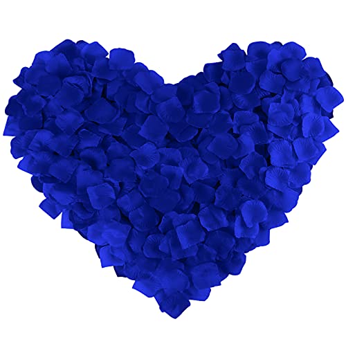 Sapphire Blue Silk Rose Petals Set for Weddings