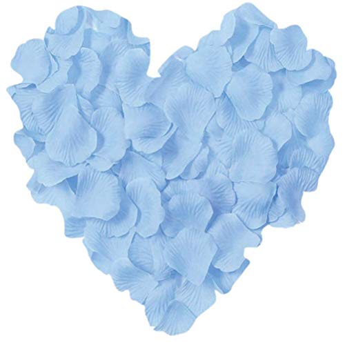 1000 Light Blue Silk Rose Petals Wedding Decoration