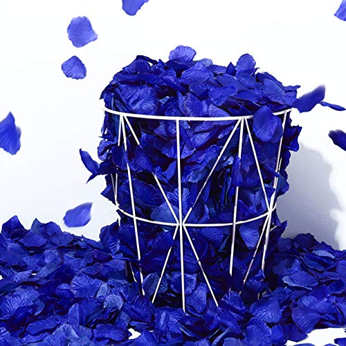 Sapphire Blue Silk Rose Petals Set for Weddings
