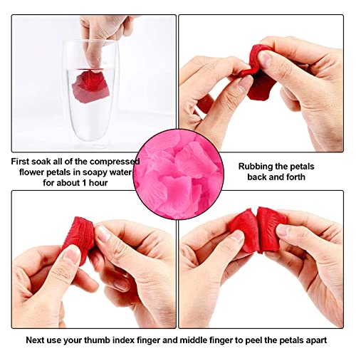 1000 Silk Rose Petals Set for Romantic Events