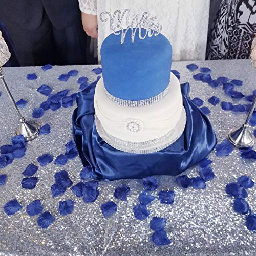 Sapphire Blue Silk Rose Petals Set for Weddings