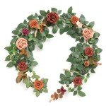 Ling's Moment Artificial Rose Flower Runner Rustic Flower Garland Floral Arrangements Wedding Ceremony Backdrop Arch Flowers Table Centerpieces Decorations (5FT Long, Sunset Terracotta)