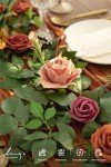 Ling's Moment Artificial Rose Flower Runner Rustic Flower Garland Floral Arrangements Wedding Ceremony Backdrop Arch Flowers Table Centerpieces Decorations (5FT Long, Sunset Terracotta)