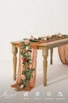 Ling's Moment Artificial Rose Flower Runner Rustic Flower Garland Floral Arrangements Wedding Ceremony Backdrop Arch Flowers Table Centerpieces Decorations (5FT Long, Sunset Terracotta)