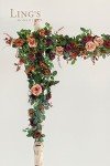 Ling's Moment Artificial Rose Flower Runner Rustic Flower Garland Floral Arrangements Wedding Ceremony Backdrop Arch Flowers Table Centerpieces Decorations (5FT Long, Sunset Terracotta)