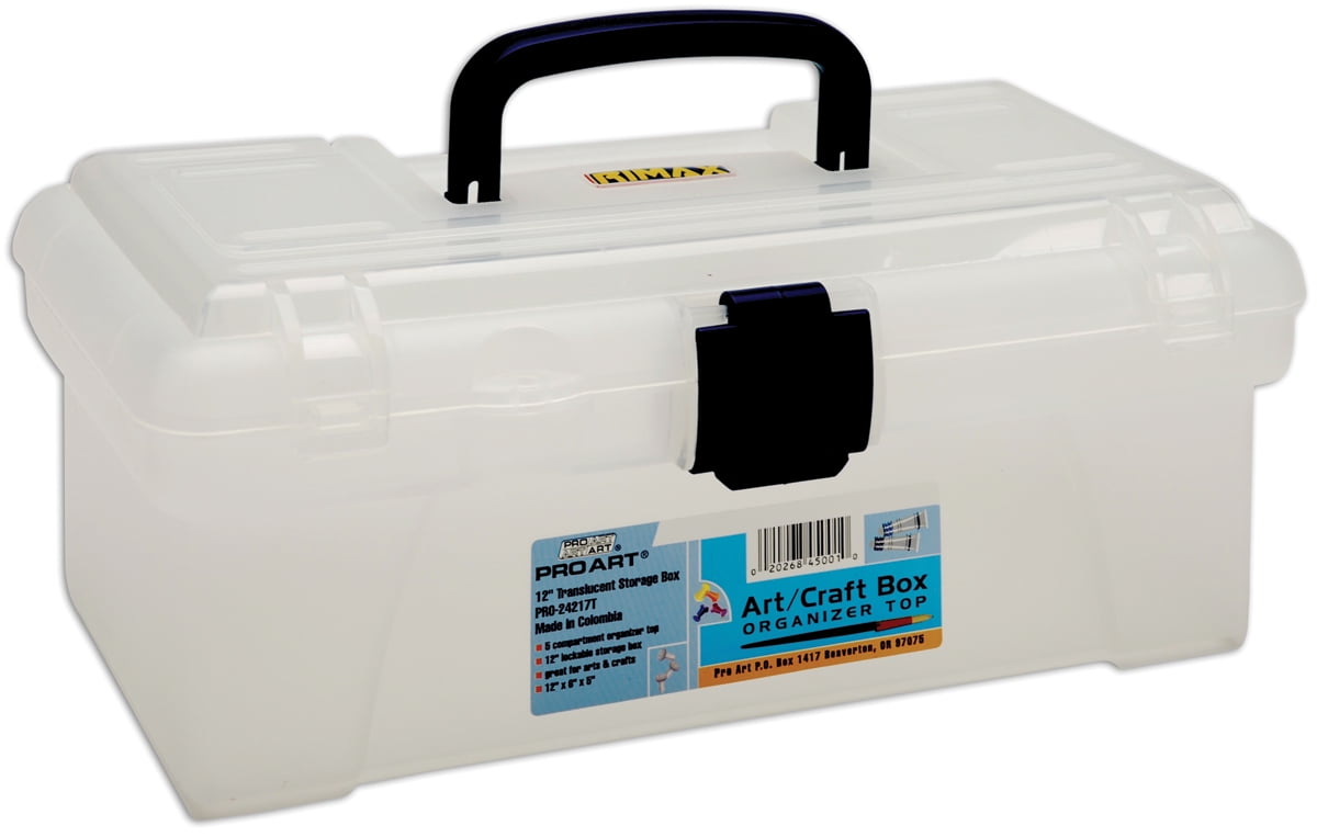 Pro-Art Storage Box with Organizer Top, Translucent