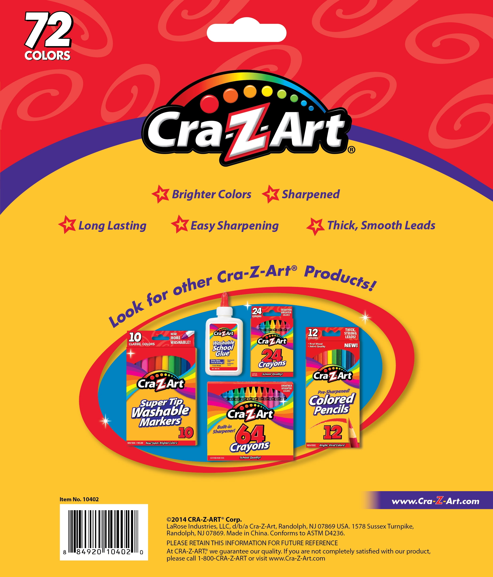 72 Count Cra-Z-Art Color Pencils, Multicolor