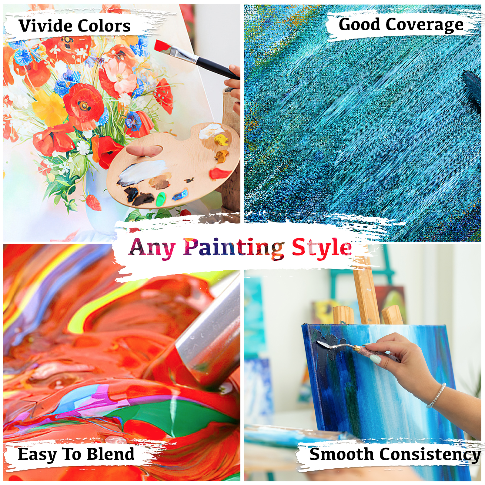 Fantastory 2 oz Acrylic Paint Set, 24 Pieces