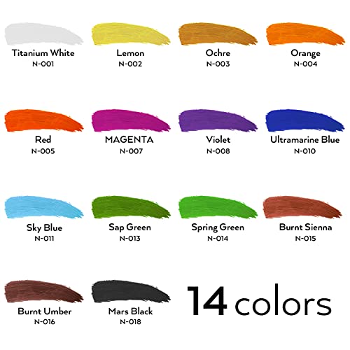 Nicpro Large 14-Color Acrylic Paint Set