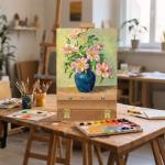 Wooden Tabletop Painting Easel for Artists