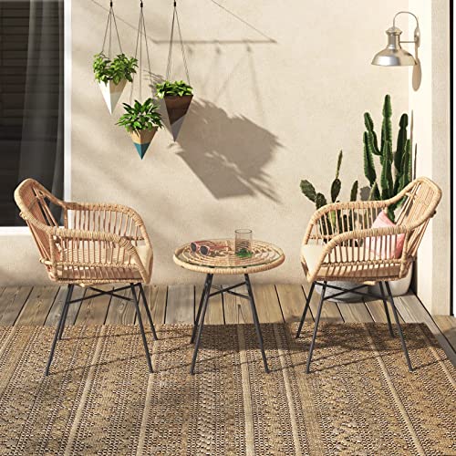 Barton Outdoor Bistro Chat Set with Cushions