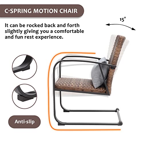 3-Piece Modern Bistro Set with C Spring Chairs