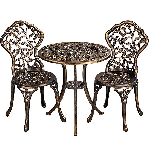Antique Rose Bistro Set: Round Table & Chairs