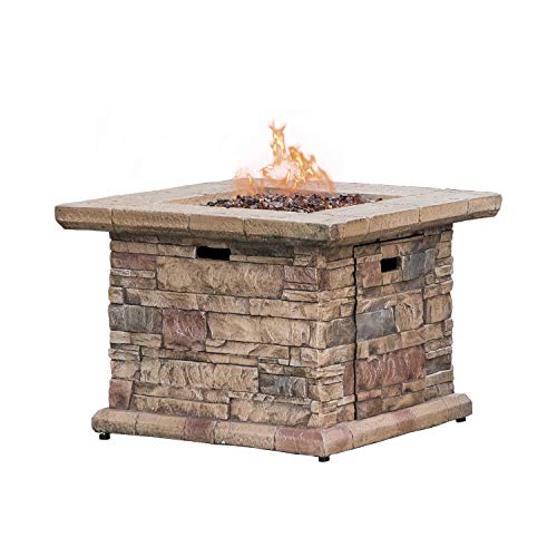 COSIEST Propane Fire Pit Table with Ledgestone