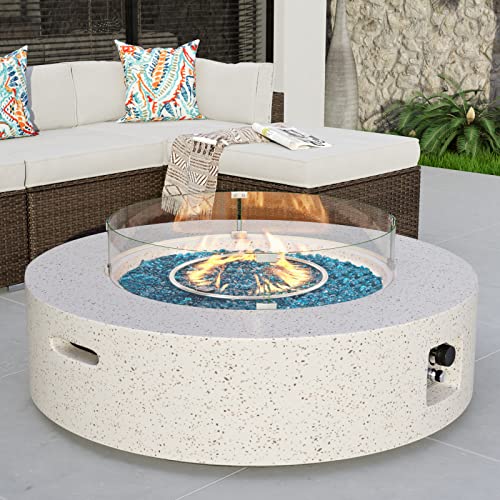 40.5-inch Round Propane Fire Pit Coffee Table