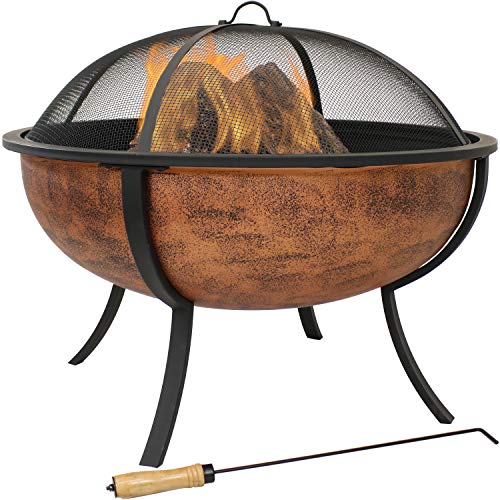 32-Inch Copper Finish Outdoor Fire Pit