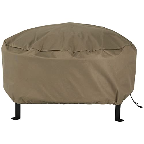 80-Inch Khaki Round Fire Pit Cover