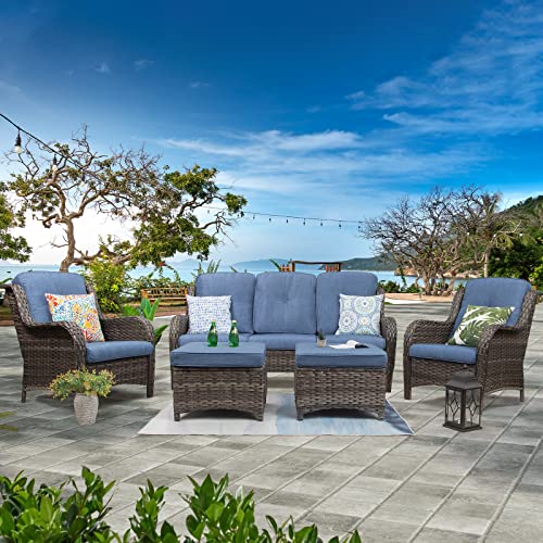 5-Piece Patio Conversation Set with Waterproof Cover