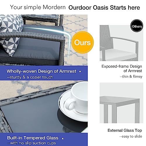 Outdoor Wicker Furniture Set - Grey