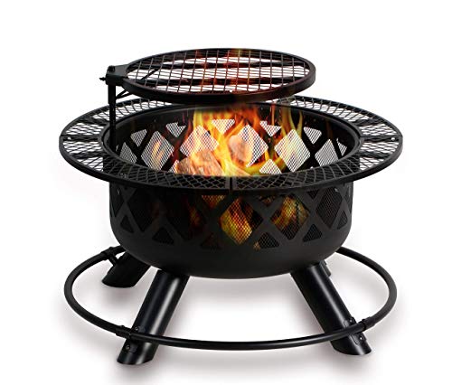 32in Bali Outdoors Black Fire Pit & Grill