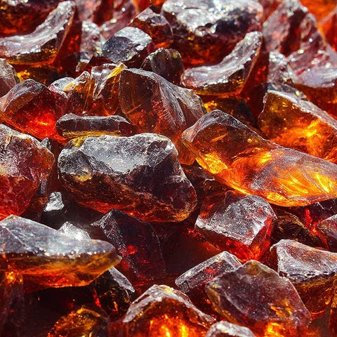 Amber Fire Pit Glass Rocks - 20lb