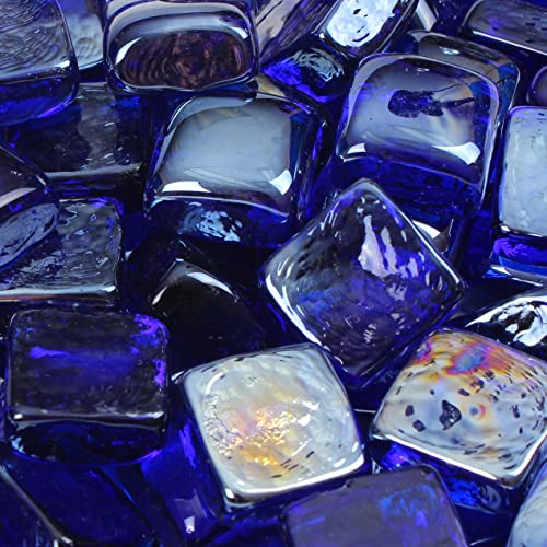 Reflective Dark Blue Fire Pit Glass - 50lbs
