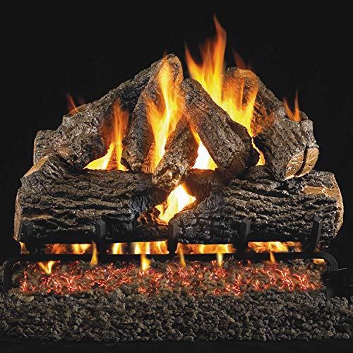Charred Oak Log Set with Natural Gas Burner