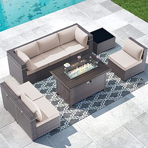 Gotland Outdoor Furniture Set with Fire Pit Table