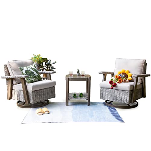 Swivel rocker patio chairs + table set